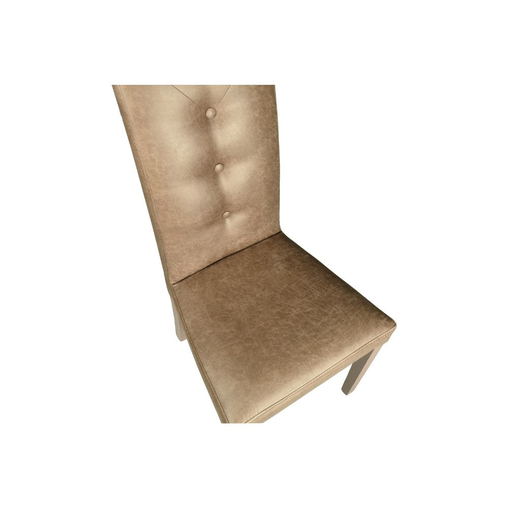 sedia montecarlo 3 bottoni tessuto manila camel struttura in tinta, design accogliente ideale per sedute prolungate