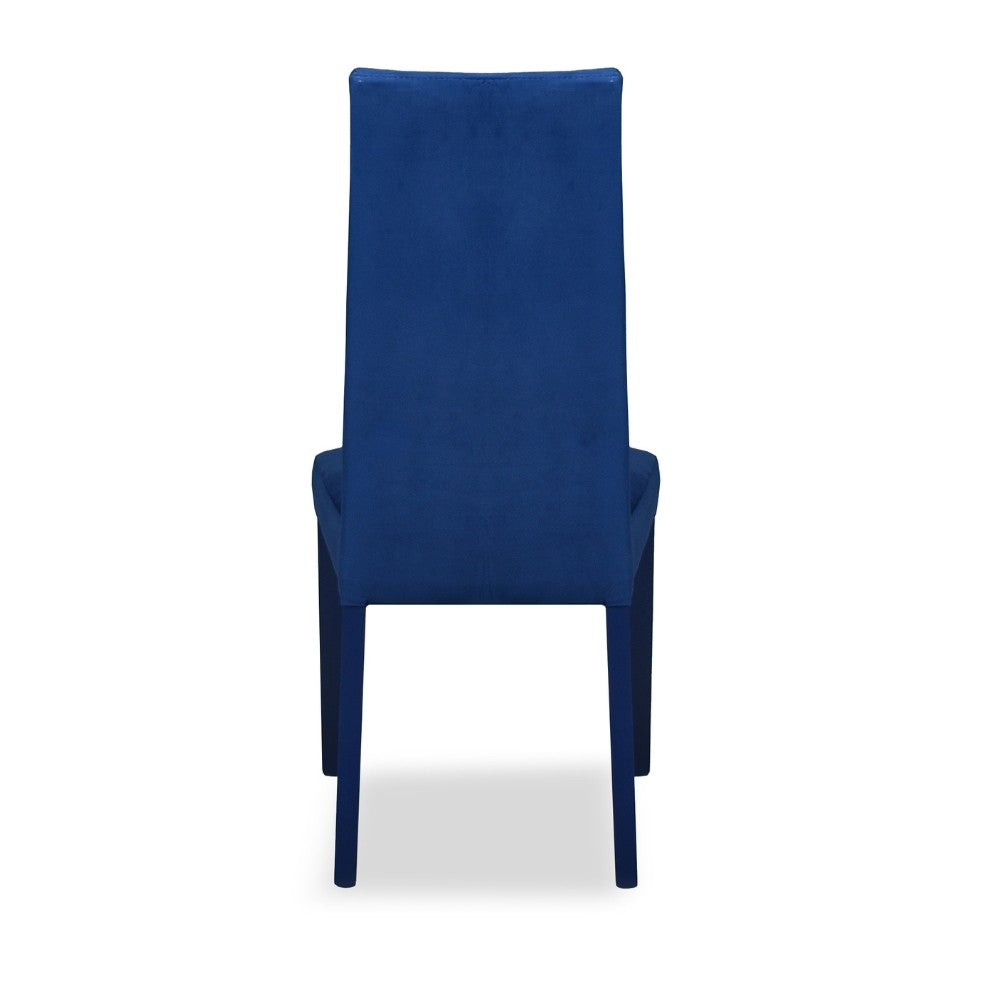 sedia montecarlo 3 bottoni in velluto blu e struttura in tinta, rivestimento facile da pulire e resistente