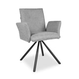 sedia imbottita girevole mosaic in tessuto colore grigio, dettaglio dell’imbottitura morbida e confortevole