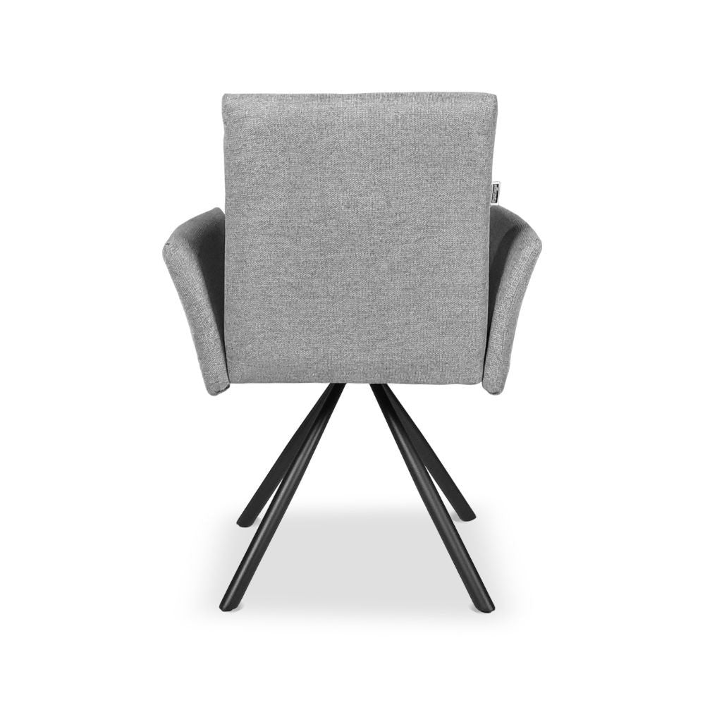 sedia imbottita girevole mosaic in tessuto colore grigio, struttura solida e seduta ergonomica