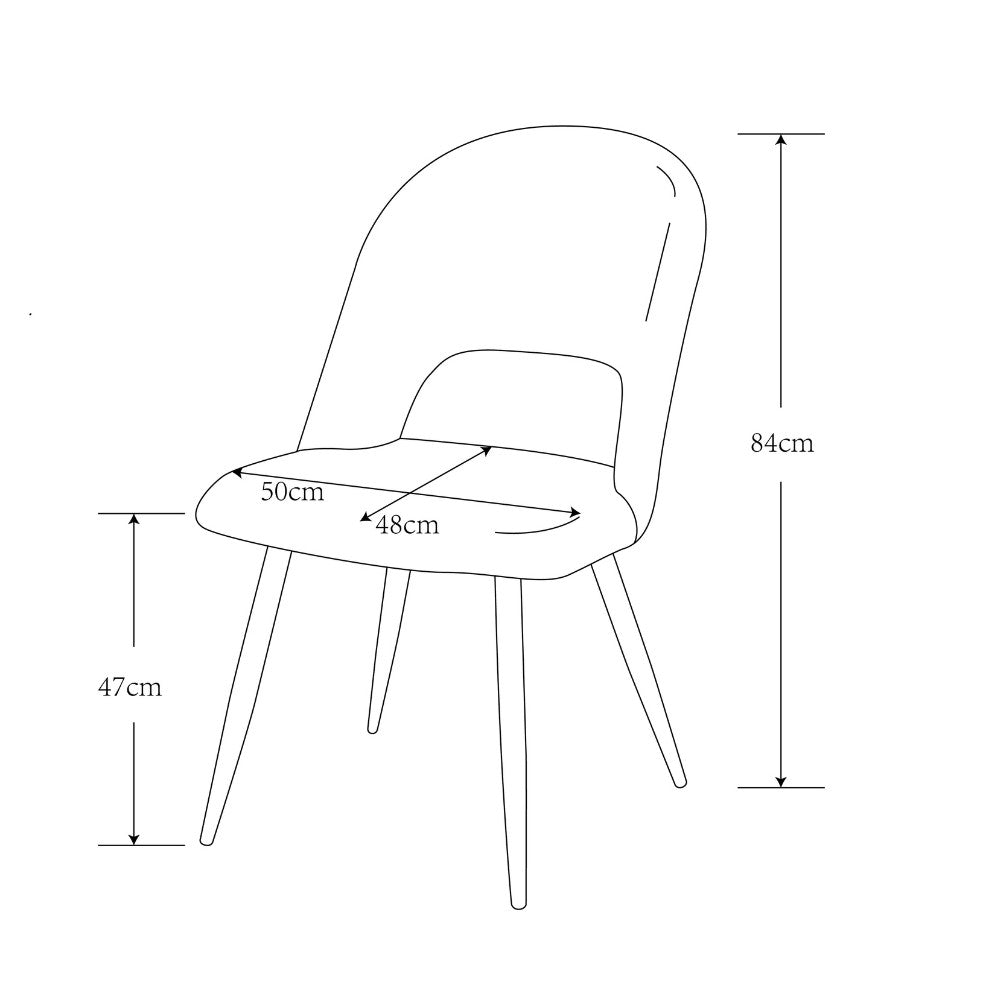 sedia lunetta imbottita in tessuto grigio con gambe nere, rivestimento facile da pulire e resistente
