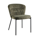 sedia imbottita cami in tessuto teddy verde, dettaglio dell’imbottitura morbida e confortevole