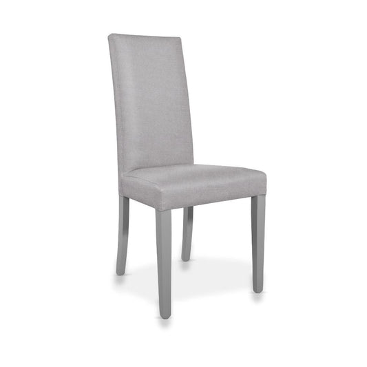 sedia nancy in tessuto soro 90 grigio e struttura in tinta, dettaglio dell’imbottitura morbida e confortevole