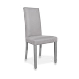 sedia nancy in tessuto soro 90 grigio e struttura in tinta, dettaglio dell’imbottitura morbida e confortevole