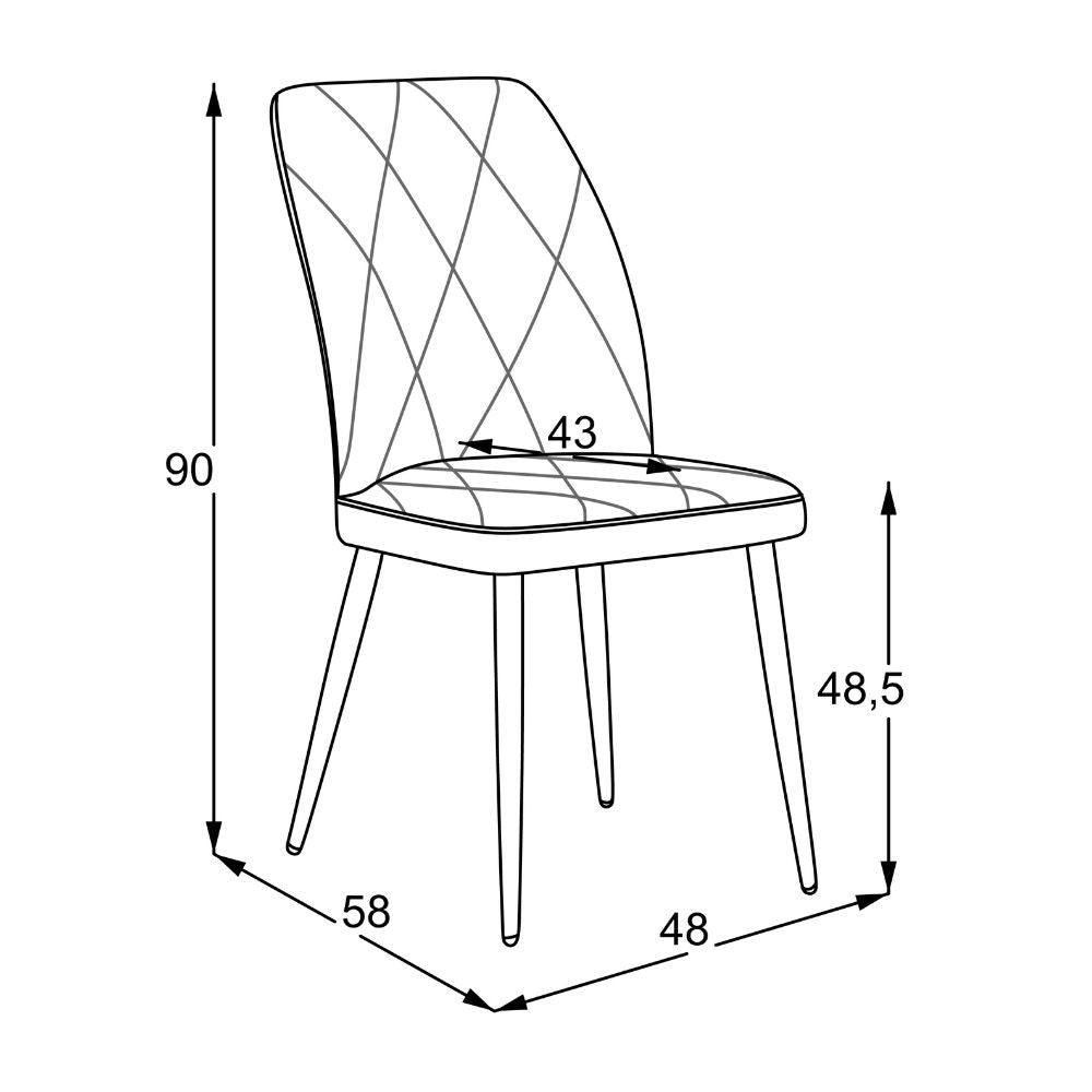 sedia vika in tessuto nordic 15 grigio con piedini neri, design accogliente ideale per sedute prolungate
