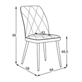 sedia vika in tessuto nordic 15 grigio con piedini neri, design accogliente ideale per sedute prolungate