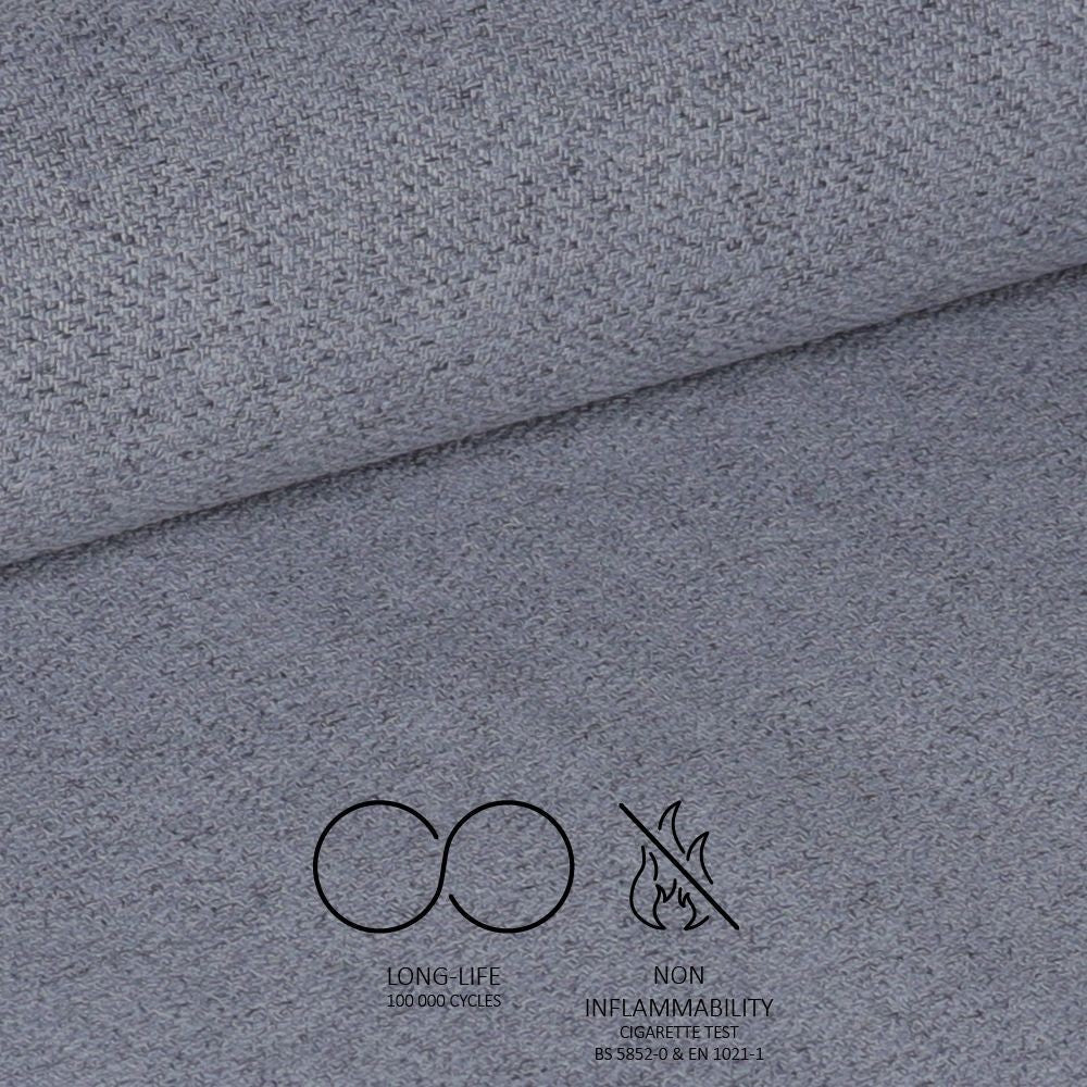 sedia vika in tessuto nordic 15 grigio con piedini neri, perfetta combinazione di eleganza e comfort