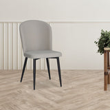 sedia barka in tessuto anka 04 colore grigio chiaro con piedi neri, sedia imbottita con rivestimento in tessuto o velluto