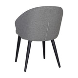 sedia patya in tessuto nordic 16 grigio cenere e gambe nere, vista ambientata in soggiorno o sala da pranzo