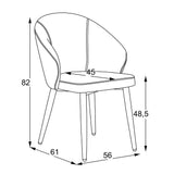sedia patya in tessuto nordic 16 grigio cenere e gambe nere, design accogliente ideale per sedute prolungate