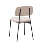 sedia shen in vellutino colore taupe e struttura in metallo nero, perfetta combinazione di eleganza e comfort