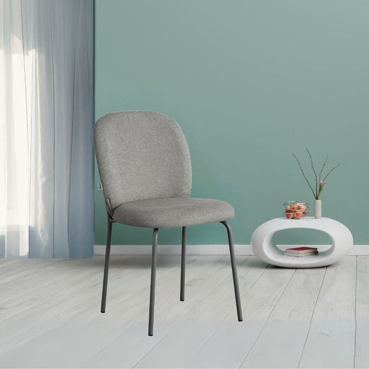 sedia imbottita turi in tessuto grigio, sedia imbottita con rivestimento in tessuto o velluto