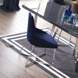 sedia enzio tessuto blu parliament, dettaglio dell’imbottitura morbida e confortevole