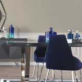 sedia enzio tessuto blu parliament, vista ambientata in soggiorno o sala da pranzo