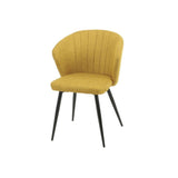 sedia krid tessuto giallo e piedi metallo nero, vista ambientata in soggiorno o sala da pranzo