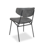 sedia callisto colore grigio vintage gambe metallo nero, vista ambientata in soggiorno o sala da pranzo