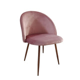 sedia despina in tessuto colore rosa e gambe in metallo oro rosa, dettaglio dell’imbottitura morbida e confortevole