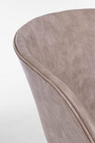 set di 2 poltroncine warhol in similpelle beige e gambe in acciaio bianco, con braccioli, ideale per creare una seduta...