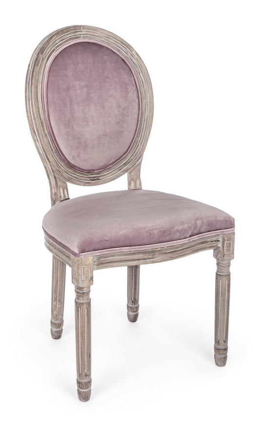 set di 2 poltroncine mathilde tessuto effetto velluto rosa antico e legno invecchiato, poltroncina elegante con braccioli...