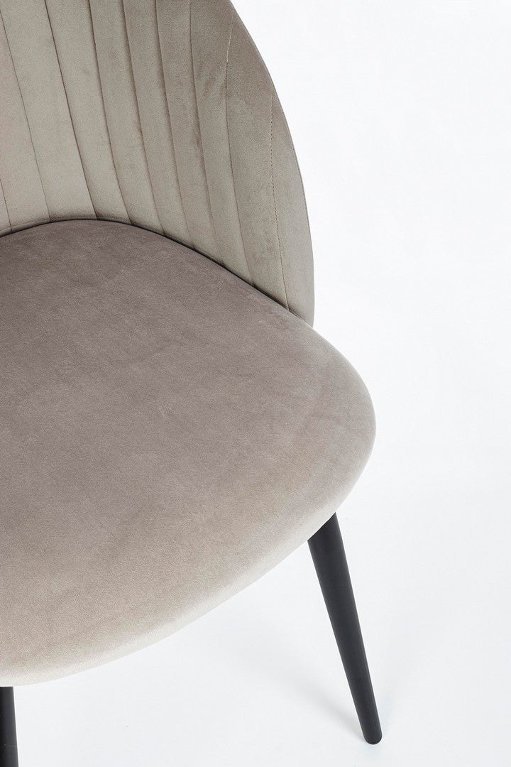 set di 2 sedie queen in velluto tortora, design sofisticato e funzionale per ambienti moderni