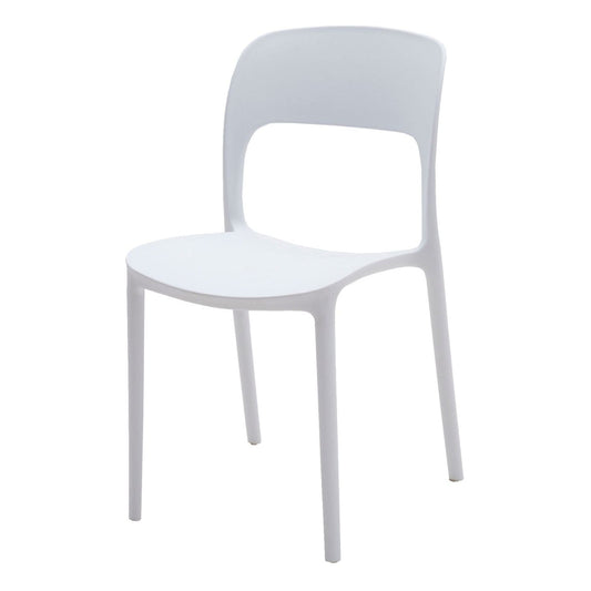 set di 4 sedie south beach in polipropilene bianco, sedia per esterno resistente agli agenti atmosferici