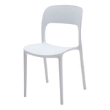 set di 4 sedie south beach in polipropilene bianco, sedia per esterno resistente agli agenti atmosferici