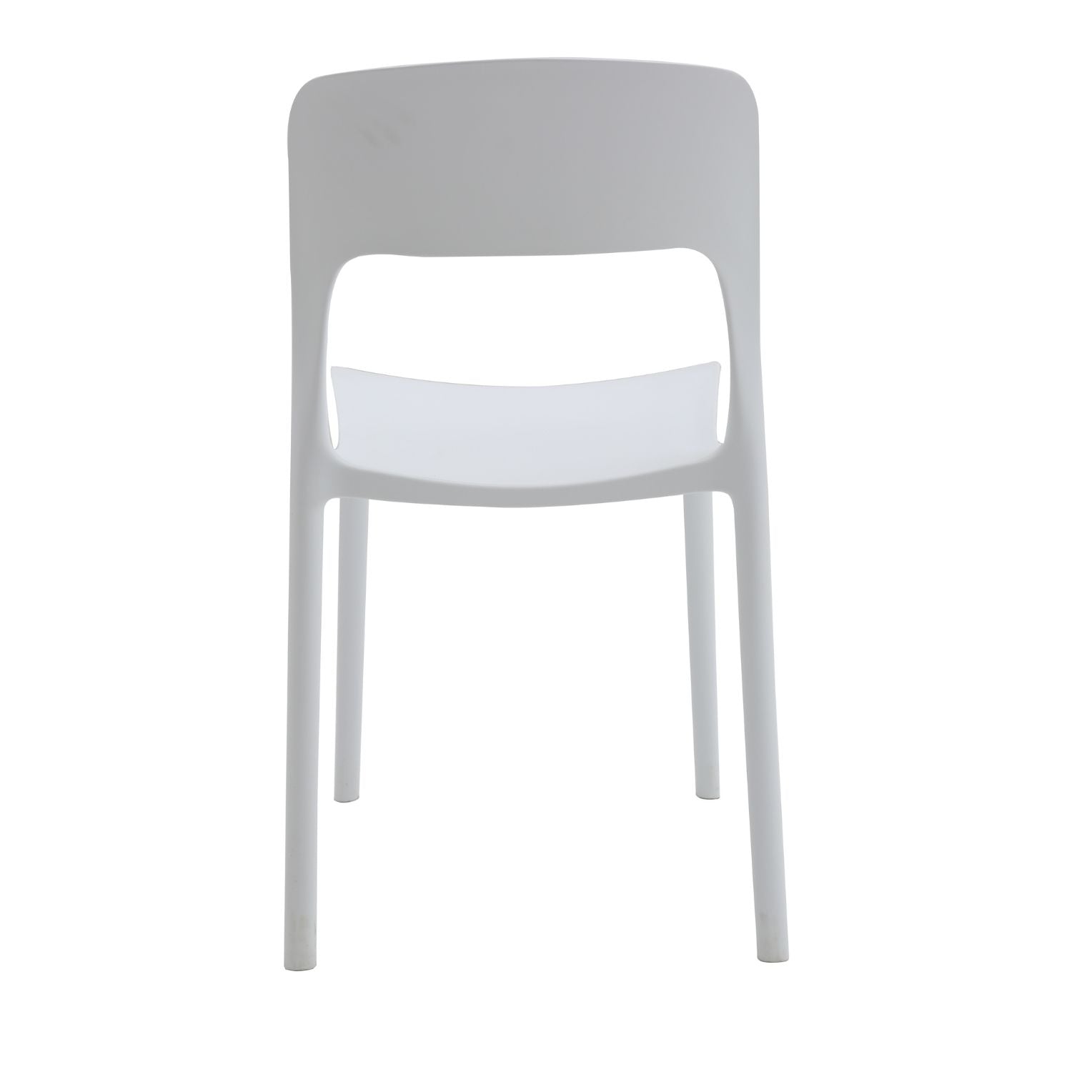 set di 4 sedie south beach in polipropilene bianco, dettaglio della finitura in metallo, plastica o legno trattato