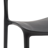set di 4 sedie south beach in polipropilene nero, dettaglio della finitura in metallo, plastica o legno trattato