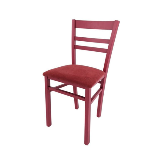 sedia cromica cremisi, dettaglio della lavorazione naturale del legno