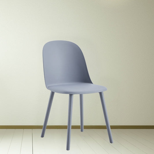 sedia opale in polipropilene 55.5x44xh80 cm colore grigio scuro, sedia moderna in plastica resistente e leggera