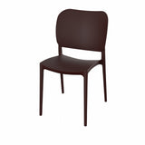 sedia orbita in polipropilene rinforzata con fibra di vetro colore bronzo, dettaglio della seduta ergonomica in polipropilene