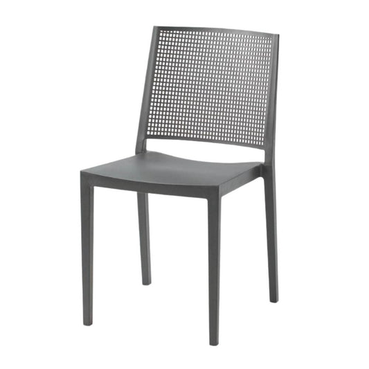 sedia grid polipropilene grigio, dettaglio della seduta ergonomica in polipropilene