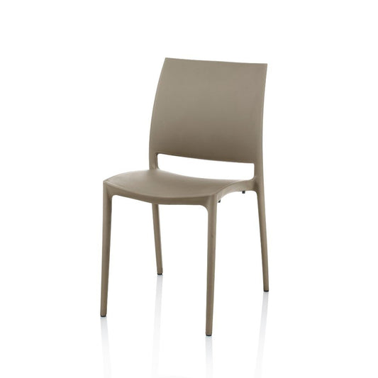 sedia curtis polipropilene tortora design ergonomico, dettaglio della seduta ergonomica in polipropilene