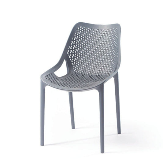 sedia bilros polipropilene grigio, dettaglio della seduta ergonomica in polipropilene