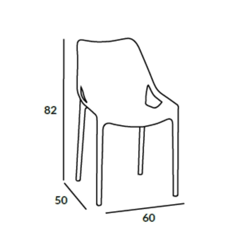 sedia bilros polipropilene grigio, vista ambientata in cucina, ufficio o sala d’attesa