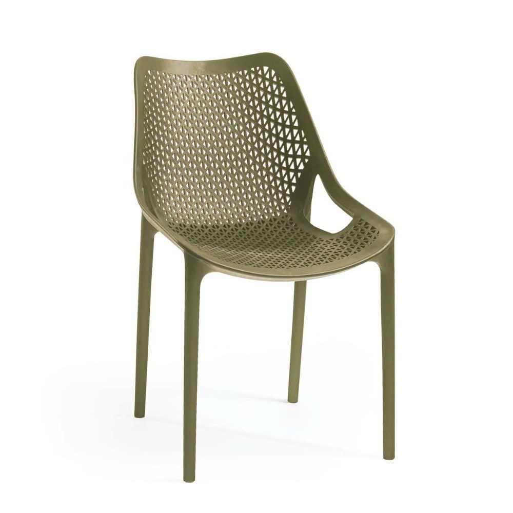 sedia bilros polipropilene verde oliva, sedia moderna in plastica resistente e leggera