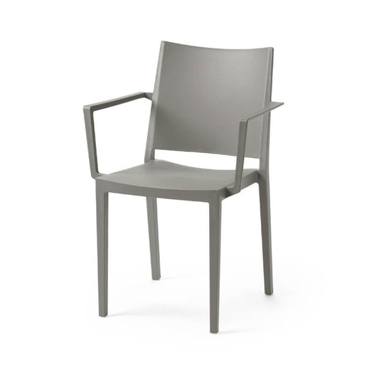 poltrona mosk polipropilene grigia, dettaglio della seduta ergonomica in polipropilene