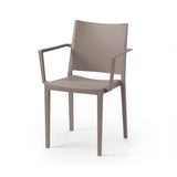 poltrona mosk polipropilene tortora, dettaglio della seduta ergonomica in polipropilene