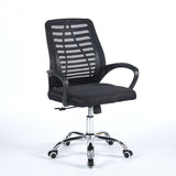 poltrona ufficio new bisk 48x51x88 cm. con mesh nero e base cromata, sedia ergonomica da ufficio per supporto lombare