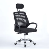 poltrona ufficio colin 46x62x107 cm. in tessuto e mesh nero e base cromata, sedia ergonomica da ufficio per supporto lombare