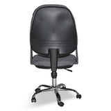 poltrona da ufficio cr415 tessuto grigio con base cromata, meccanismo reclinabile e regolabile in altezza