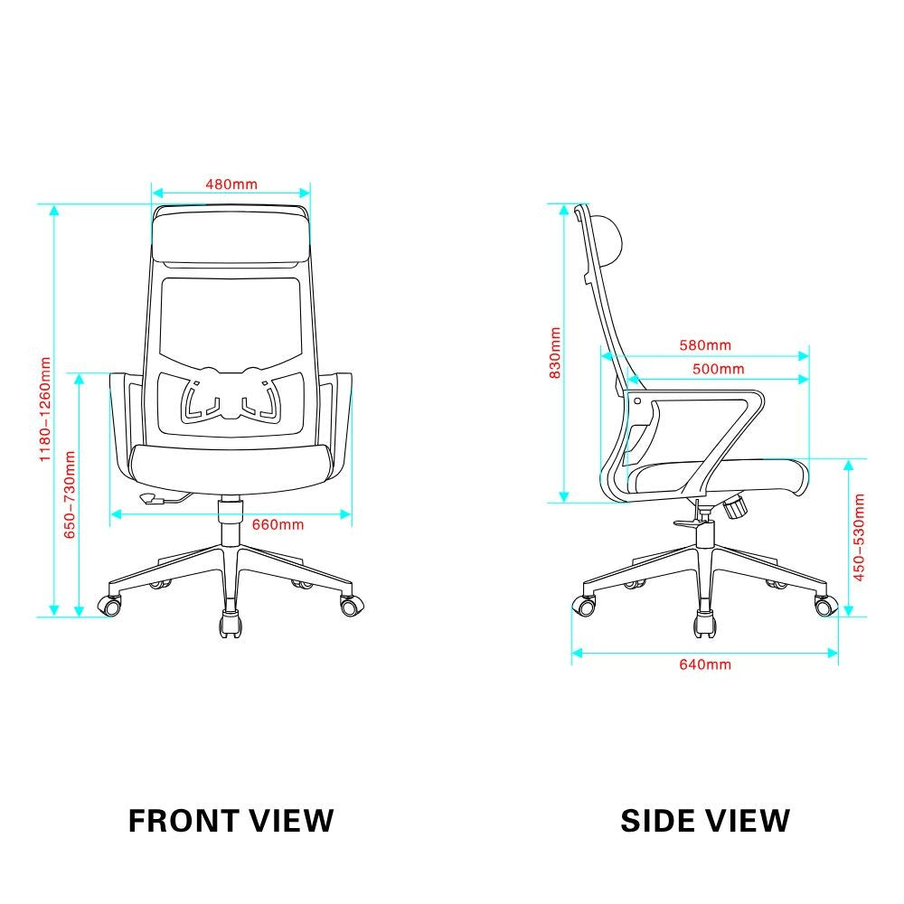 poltrona ufficio pasco con schienale in rete alto e reclinabile colore grigio, base girevole con ruote per massima mobilità