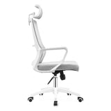 poltrona ufficio ica con schienale in rete e poggiatesta regolabile colore bianco, perfetta per lunghe sessioni di lavoro al computer