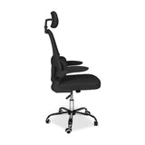 sedia da ufficio ergonomica vibes con tessuto a rete nero con base cromata, meccanismo reclinabile e regolabile in altezza