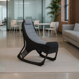 sedia gaming rocky con seduta imbottita in rete bicolore nero e grigio, sedia ergonomica da ufficio per supporto lombare