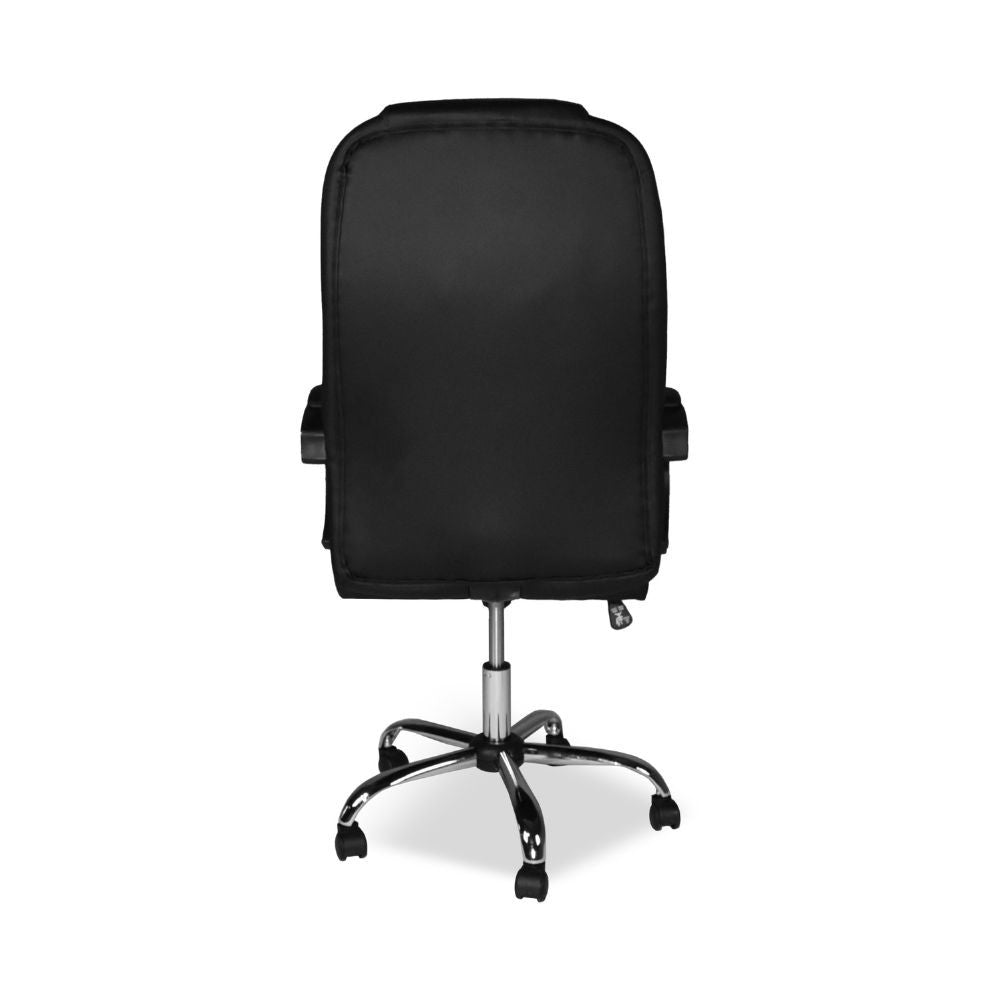 poltrona ufficio presidenziale millard ergonomica in ecopelle nero, perfetta per lunghe sessioni di lavoro al computer