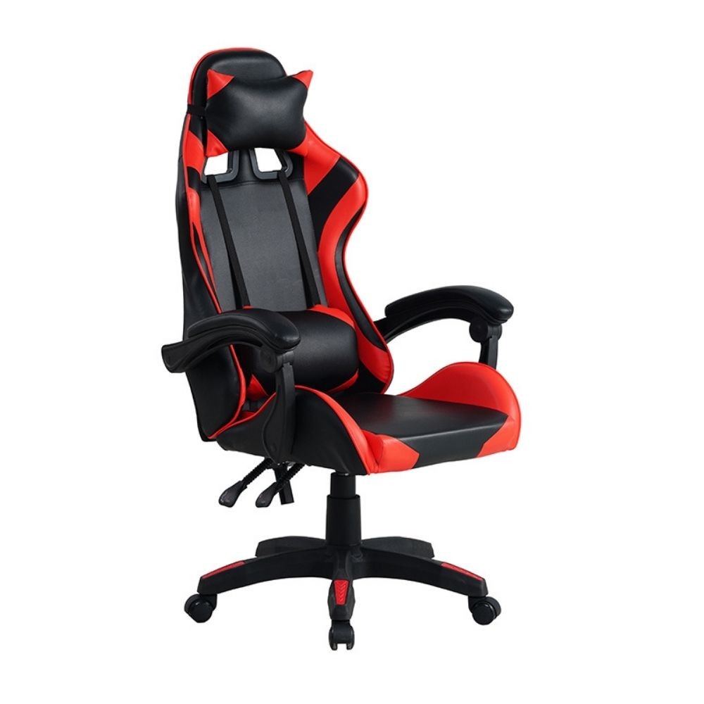 poltrona gaming mek rosso nera, sedia ergonomica da ufficio per supporto lombare
