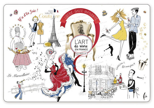 set da tavola art de vivre assortito, colore assortito, taglia 30 x 45. coordinato da tavola piegato con vista completa su sfondo neutro