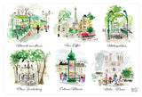 set da tavola paris scenettes assortito, colore assortito, taglia 30 x 45. coordinato da tavola piegato con vista completa su sfondo neutro