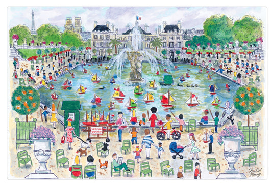 set da tavola jardin du luxembourg assortito, colore assortito, taglia 30 x 45. coordinato da tavola piegato con vista completa su sfondo neutro